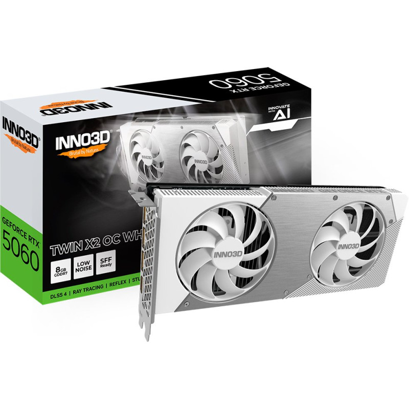 Відеокарта Inno3D GeForce RTX5060 TWIN X2 OC WHITE 8GB (N50602-08D7X-195070W)