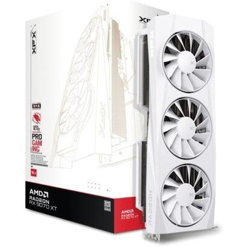 Відеокарта XFX RX 9070 XT 16GB Quicksilver White Gaming Edition (RX-97TQICKW9)