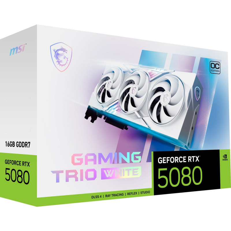 Відеокарта MSI GeForce RTX 5080 16GB GAMING TRIO OC WHITE