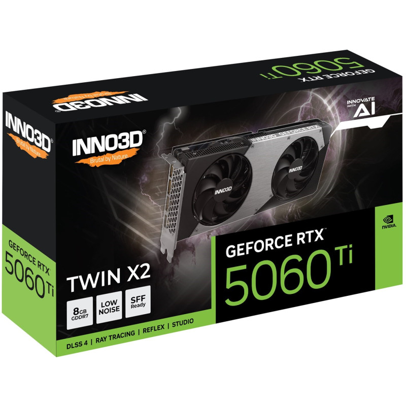 Відеокарта Inno3D GeForce RTX5060 Ti TWIN X2 8GB GDDR7 (N506T2-08D7-193075N)