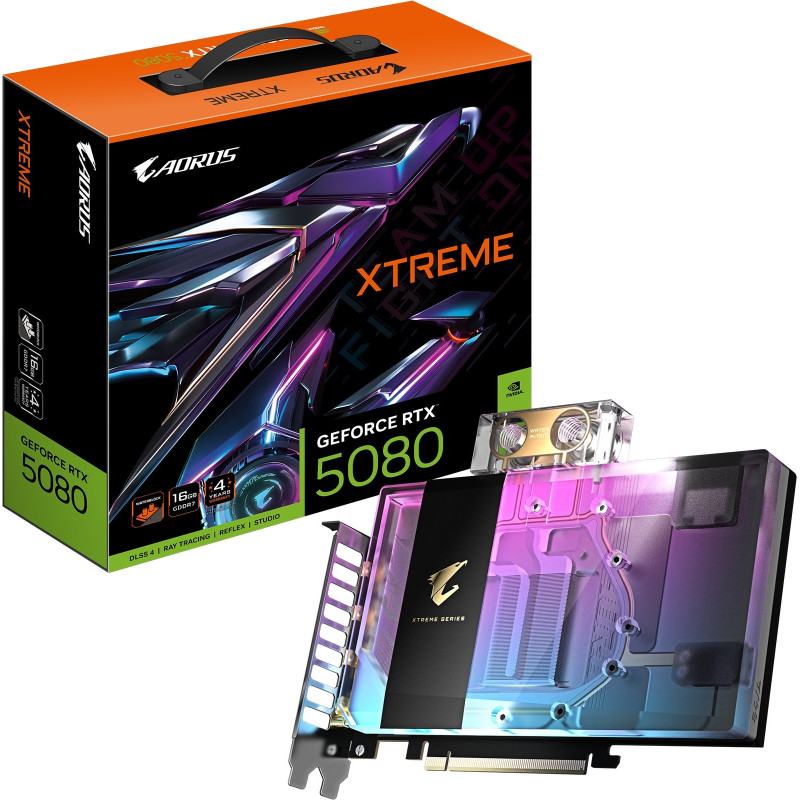 Відеокарта Gigabyte GF RTX 5080 16GB GDDR7 Aorus Xtreme Waterforce WB (GV-N5080AORUSX WB-16GD)