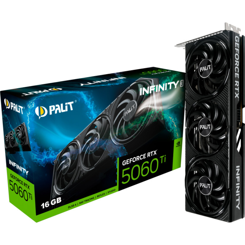 Відеокарта Palit GF RTX 5060 Ti 16GB GDDR7 Infinity 3 (NE7506T019T1-GB2061S)