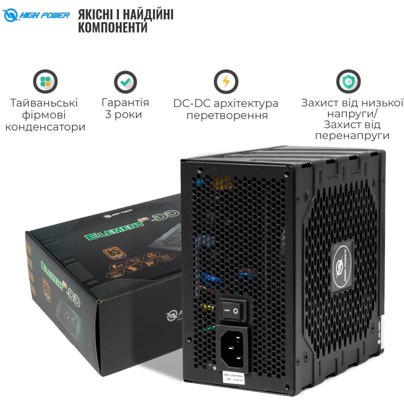Блок живлення HighPower 750W 80+ Bronze (HP1-M750BR-H12S)