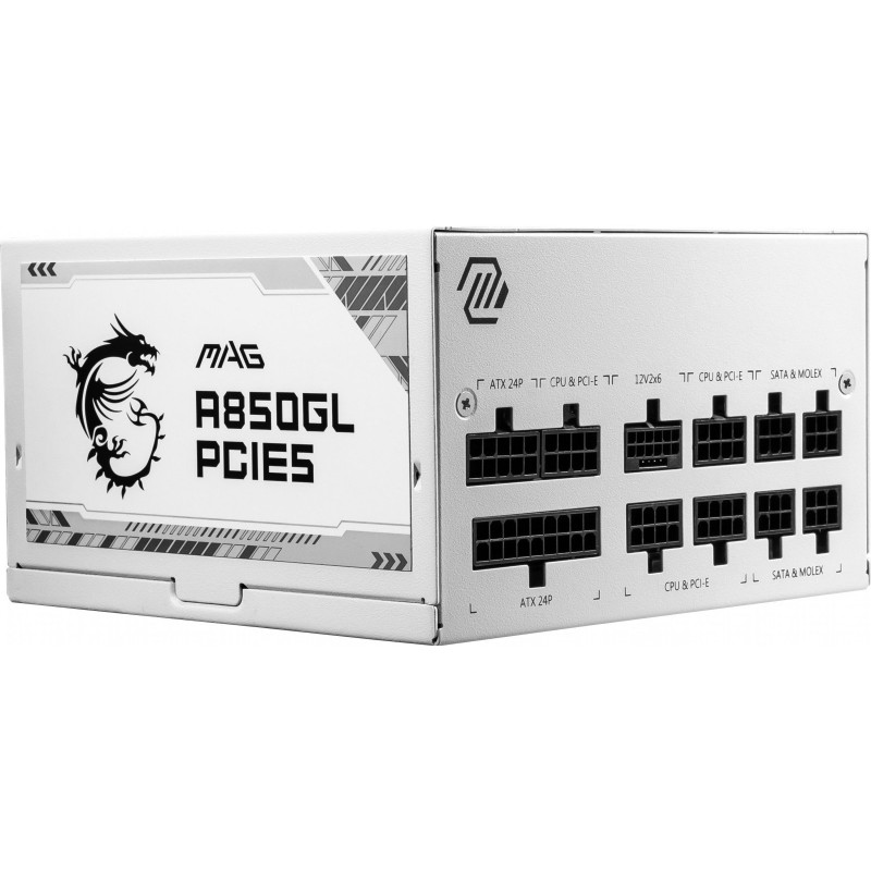 Блок живлення MSI ATX 850W MAG A850GL PCIE5 WHITE 