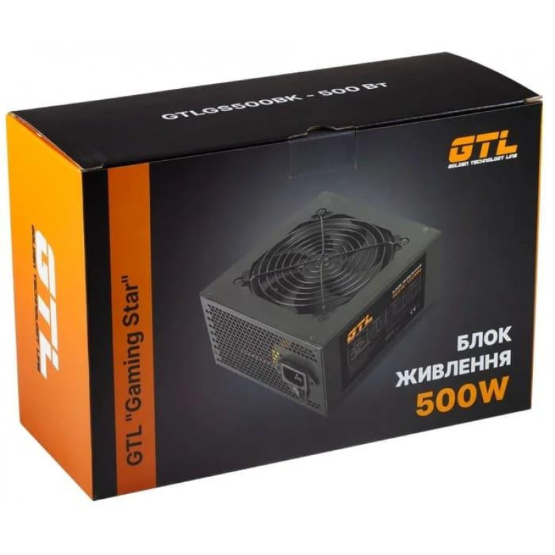 Блок живлення GTL 500 Вт Gaming Star Black 80 Plus (GTLGS500BK)