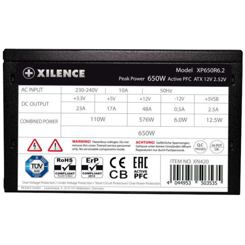 Блок живлення 650W Xilence Performance C+ (XP650R6.2 Bulk)