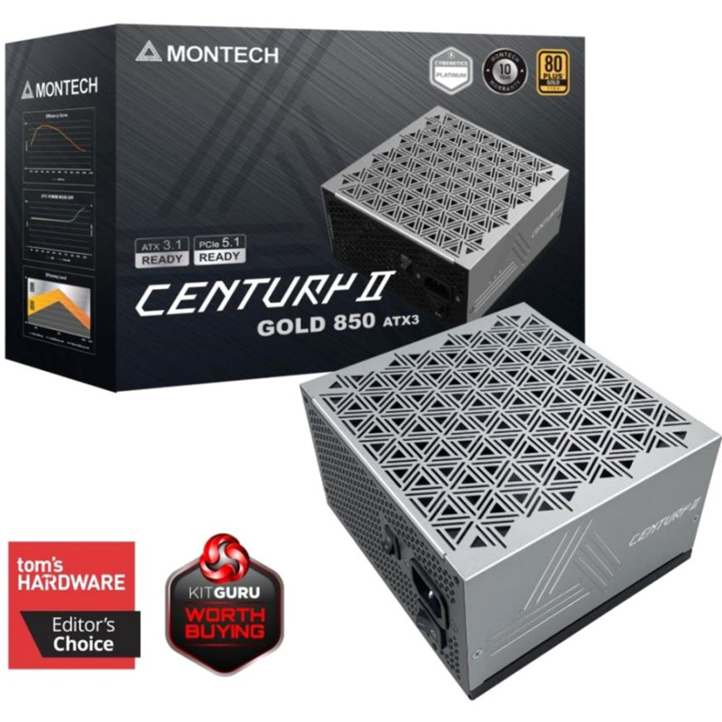 Блок живлення Montech CENTURY II 850W ATX 3.1 80+ Gold (CENTURY II 850)