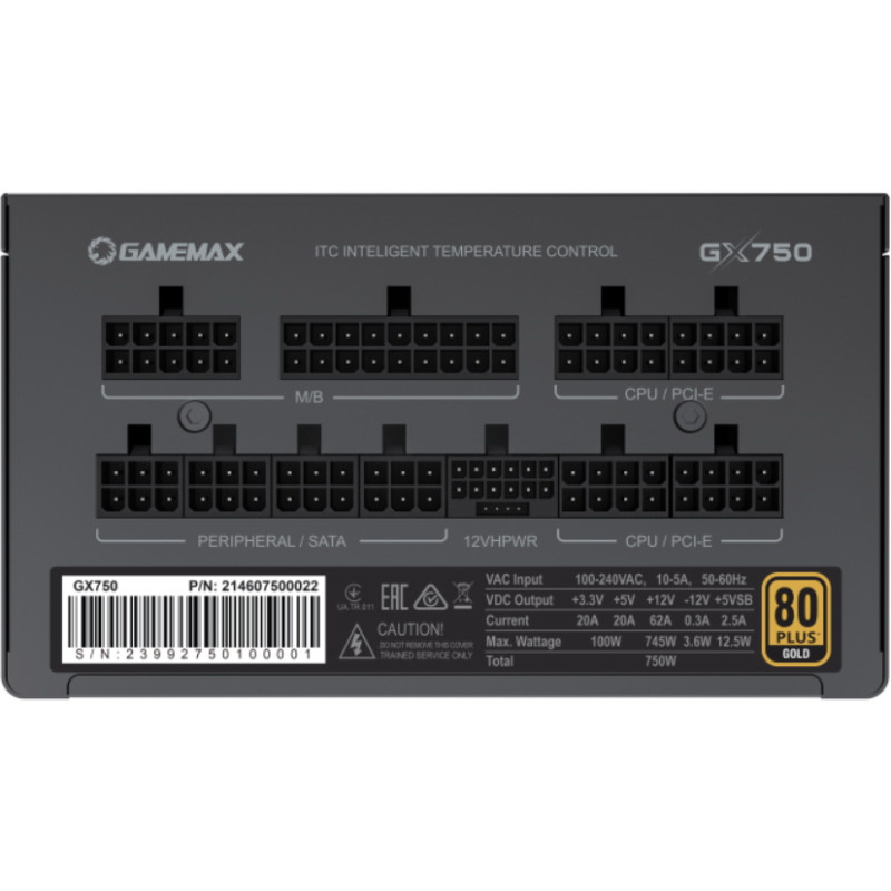 Блок живлення GameMax GX-750 PRO BK (ATX3.0 PCIe5.0)