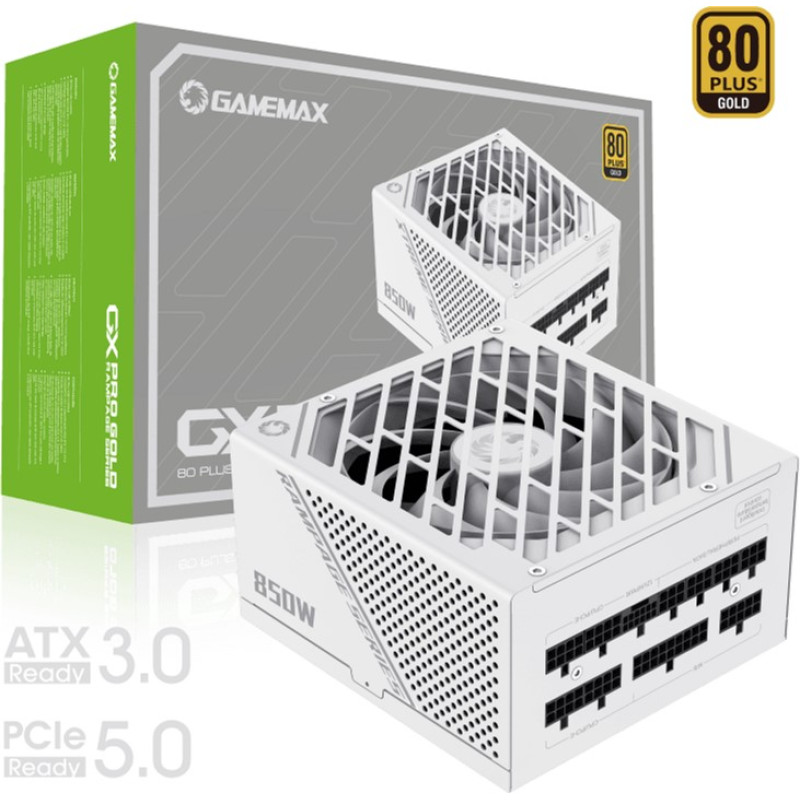 Блок живлення GAMEMAX GX-850 PRO 850W PCIE5 (GX-850 PRO WT ATX3.0 PCIE5.0) White