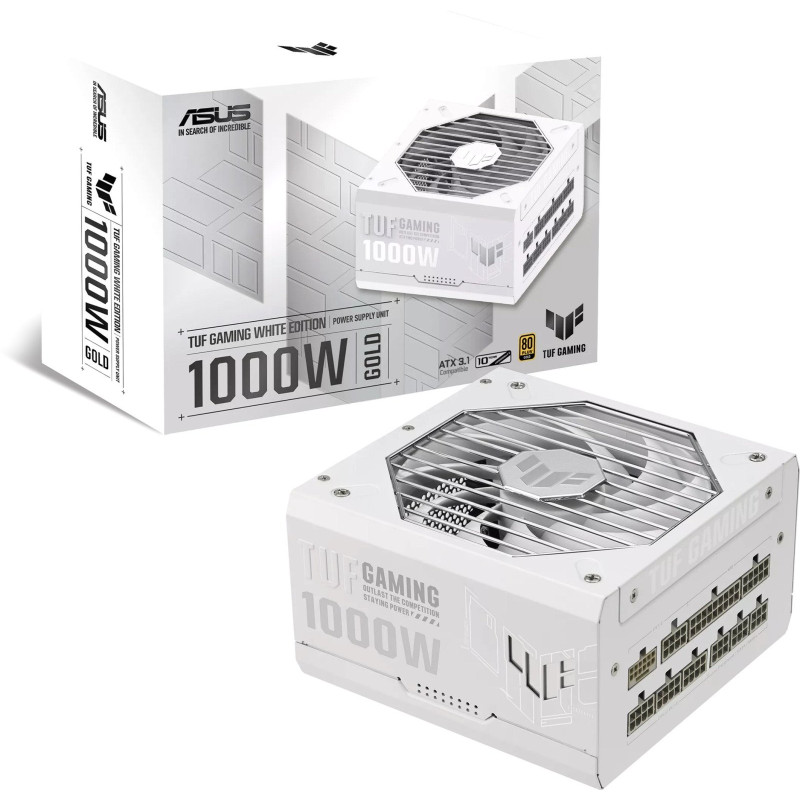 Блок живлення Asus TUF-GAMING-1000G-WHITE PCIE5 1000W Gold (90YE00S5-B0NA00)