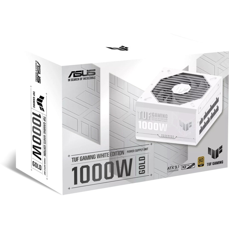 Блок живлення Asus TUF-GAMING-1000G-WHITE PCIE5 1000W Gold (90YE00S5-B0NA00)
