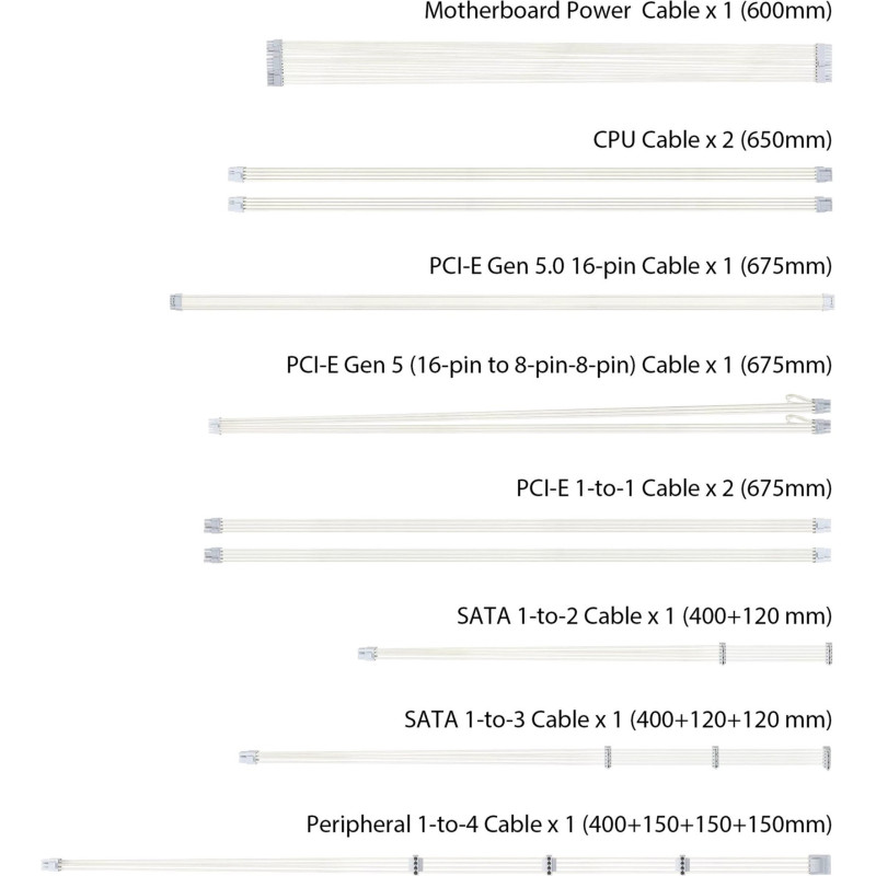 Блок живлення Asus TUF-GAMING-1000G-WHITE PCIE5 1000W Gold (90YE00S5-B0NA00)