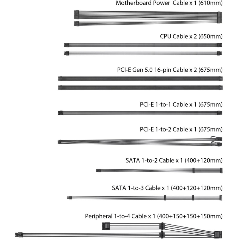 Блок живлення Asus TUF-GAMING-1200G PCIE5 1200W Gold (90YE00S0-B0NA00)