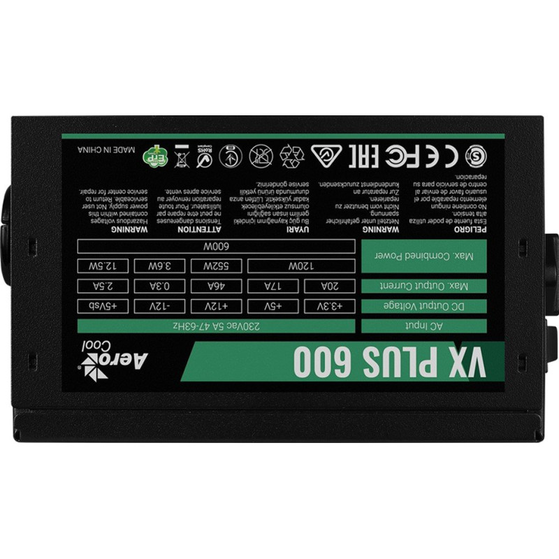 Блок живлення AeroCool VX Plus Stealth 600 (ACPN-VS60NEY.12)