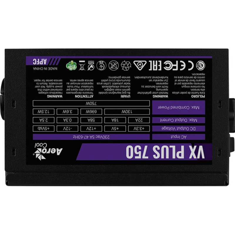 Блок живлення AeroCool VX Plus Stealth 750 (ACPN-VS75AEY.12)