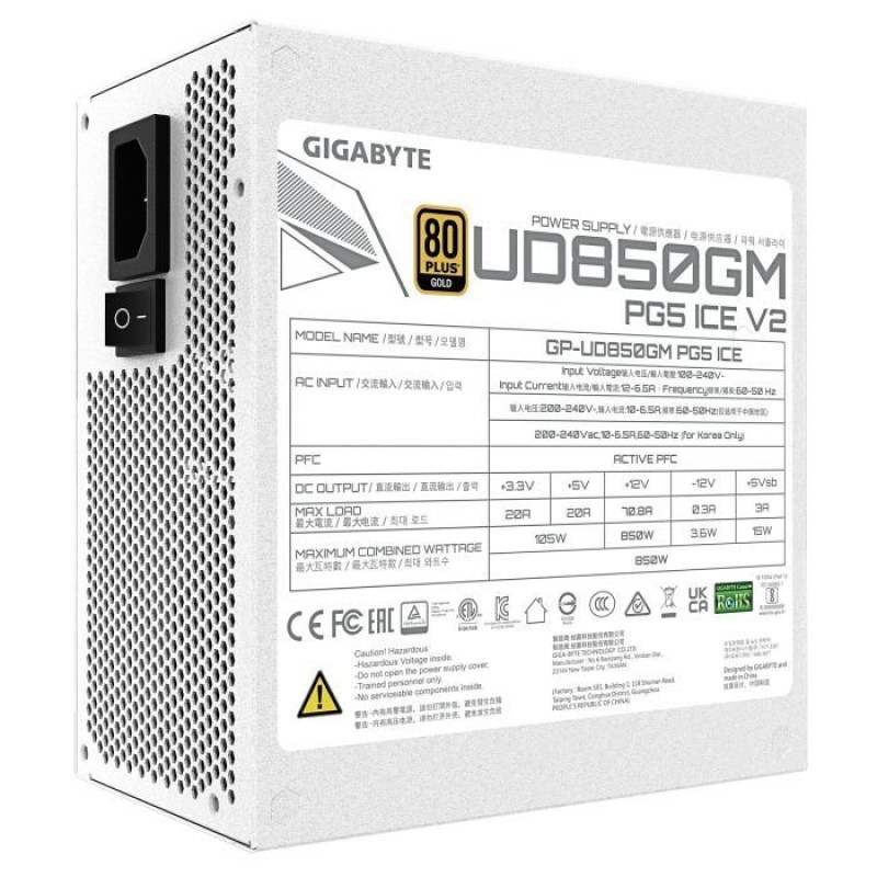 Блок живлення Gigabyte GP-UD850GM PG5 V2 ICE