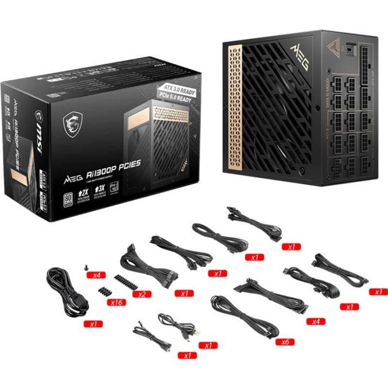 Блок живлення MSI ATX 1300W MEG AI1300P PCIE5 