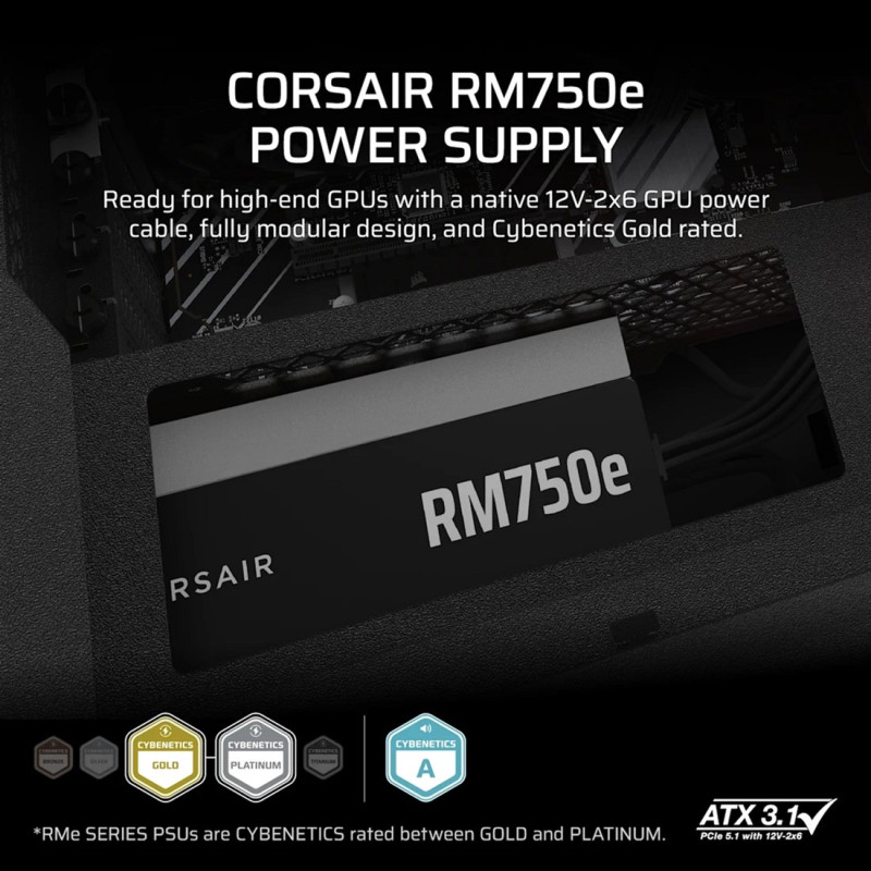 Блок живлення Corsair 750W RM750e (CP-9020295-EU)