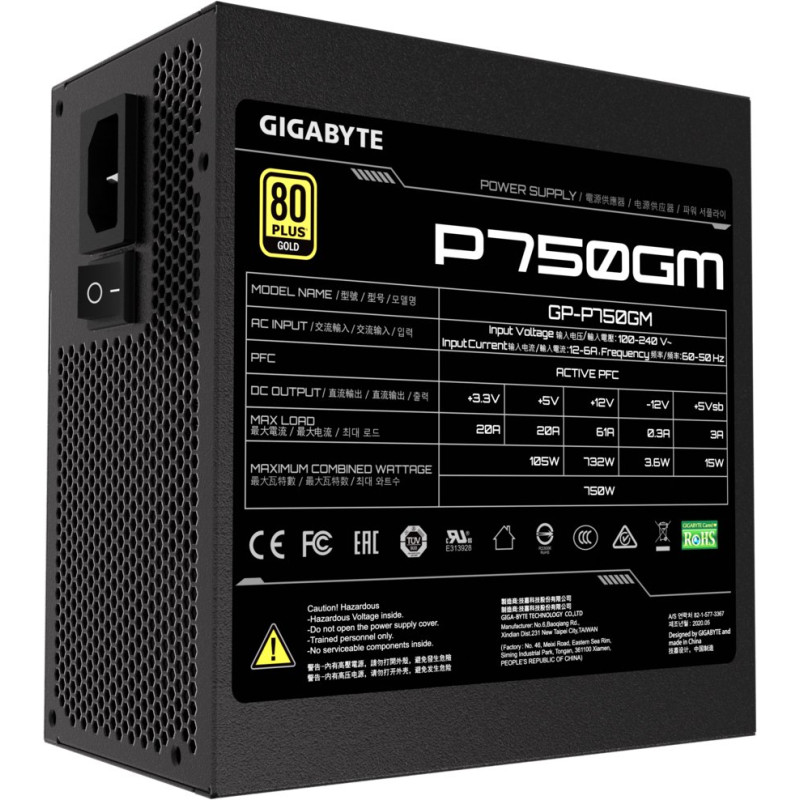 Блок живлення Gigabyte 750W (GP-P750GM)