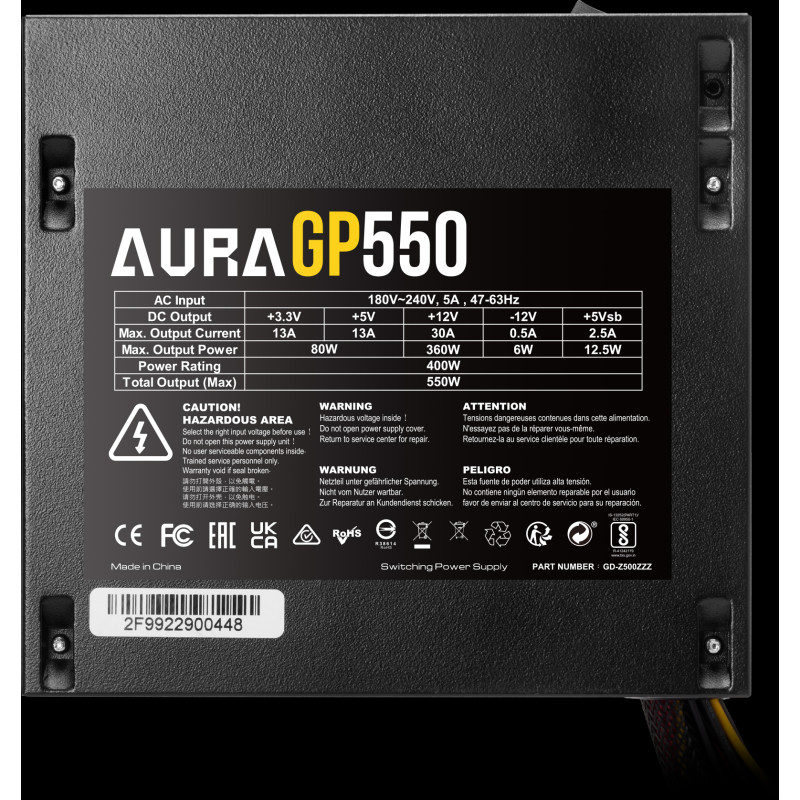 Блок живлення Gamdias 550W AURA GP550 (4712960136984)