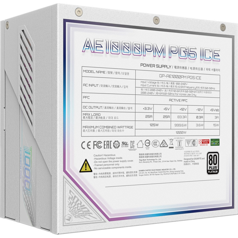 Блок живлення GIGABYTE 1000W GP-AE1000PM PG5 ICE