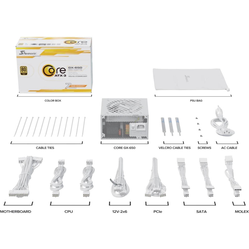 Блок живлення SEASONIC CORE GX-650-ATX31-WHT