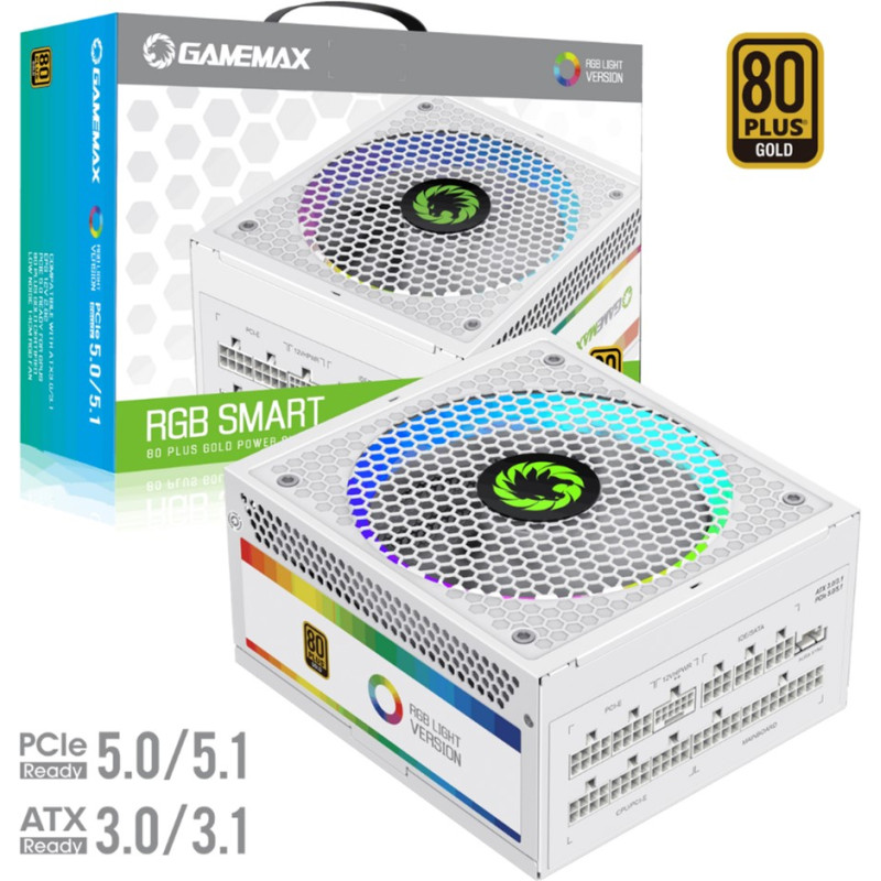 Блок живлення GAMEMAX RGB 750 PRO WH (ATX3.1PCIe5.1)