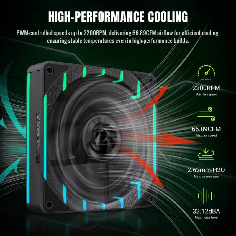 Кулер GameMax Tornado T12 ARGB-R