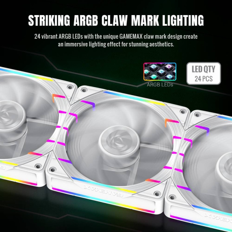 Кулер GameMax Tornado T12 ARGB-RW
