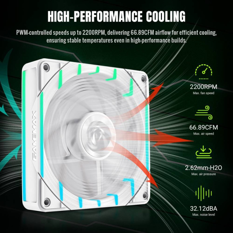 Кулер GameMax Tornado T12 ARGB-RW