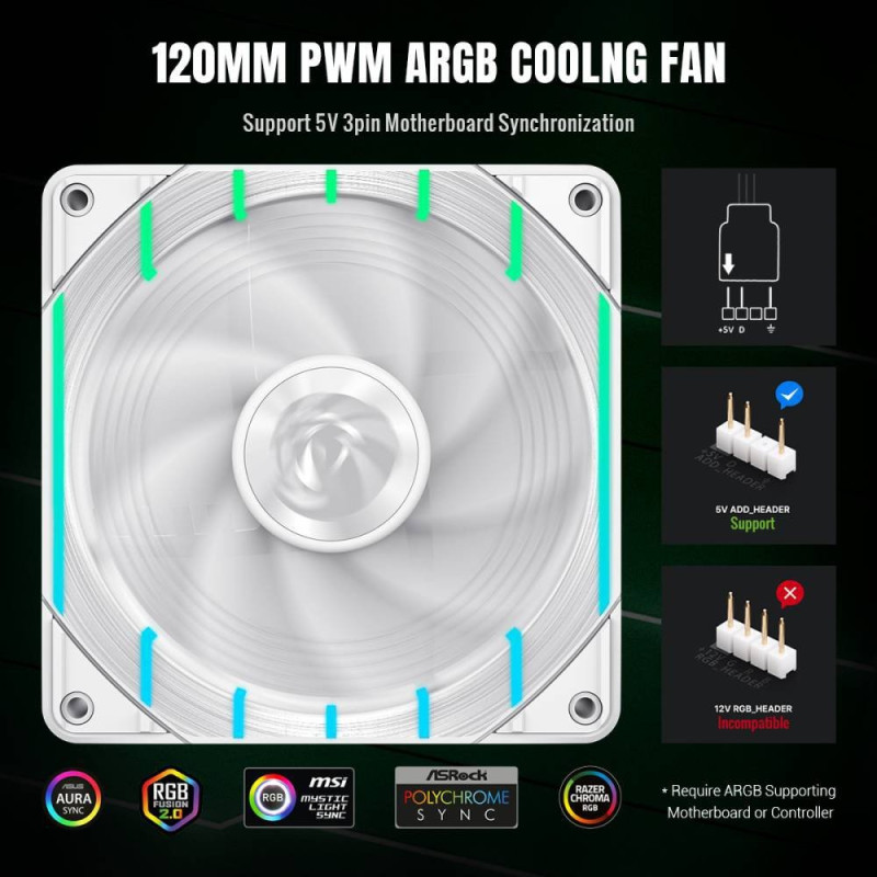 Кулер GameMax Tornado T12 ARGB-RW