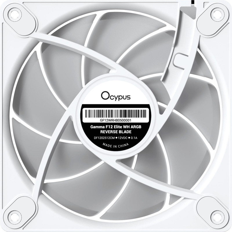Кулер Ocypus Gamma F12 Elite ARGB Reverse Blade White (GAMMA-F12-WH1AM01E-GL)