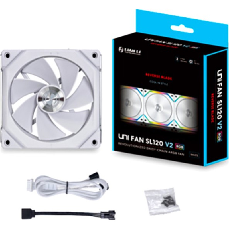 Кулер Lian Li SL V2 Reverse, 120mm, Single, White (G99.12RSLV21W.00)