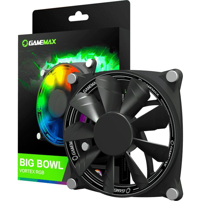 Кулер для корпуса 120 мм ARGB підсвічування гумові GAMEMAX GMX-12-DBB