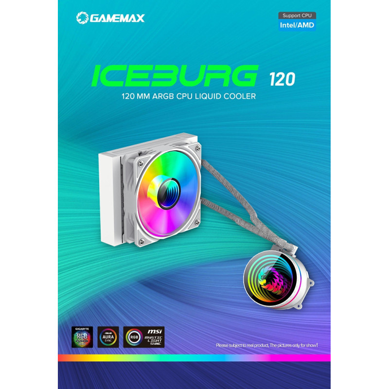 Водяне охолодження GameMax Iceburg 120 White