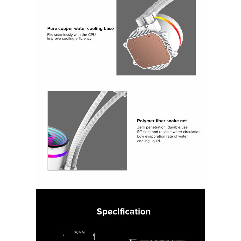 Водяне охолодження GameMax Iceburg 120 White