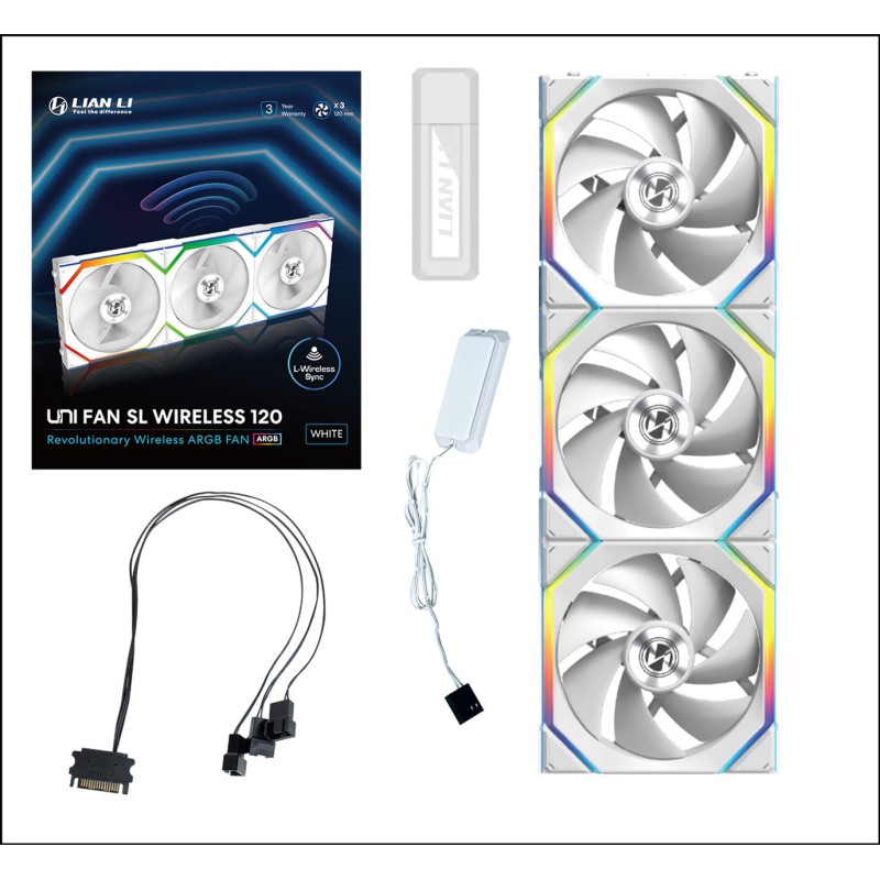 Кулер Lian Li Uni Fan SL Wireless 120-3 White (G99.12SL1W3W.00)