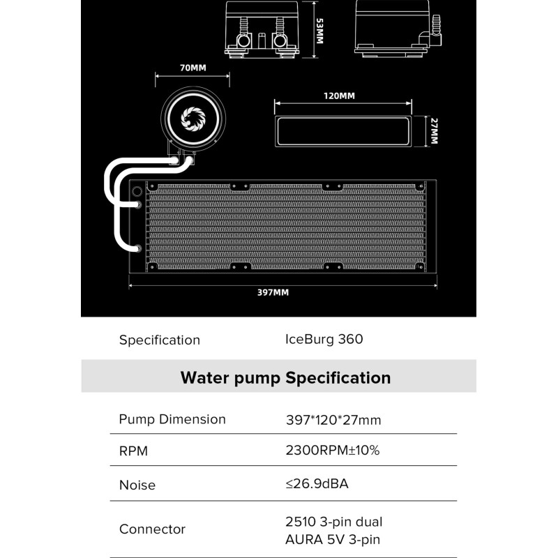 Система рідинного охолодження GameMax IceBurg 360 Infinity WH