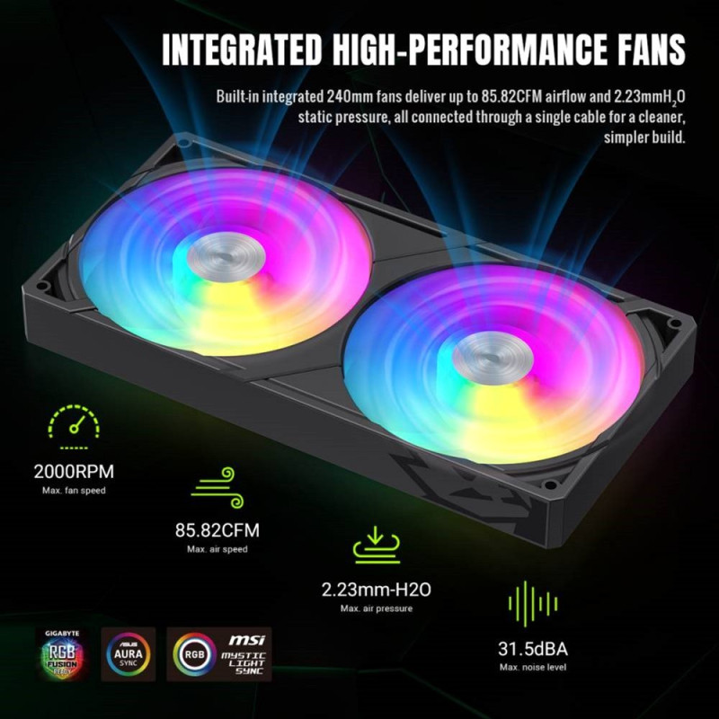 Водяне охолодження GameMax Glacier 240 LCD BK