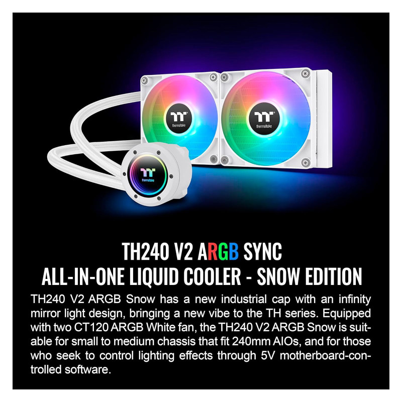 Система рідинного охолодження Thermaltake th240 v2 argb Sync Snow Edition (CL-W364-PL12SW-A) 