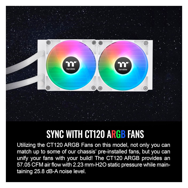 Система рідинного охолодження Thermaltake th240 v2 argb Sync Snow Edition (CL-W364-PL12SW-A) 