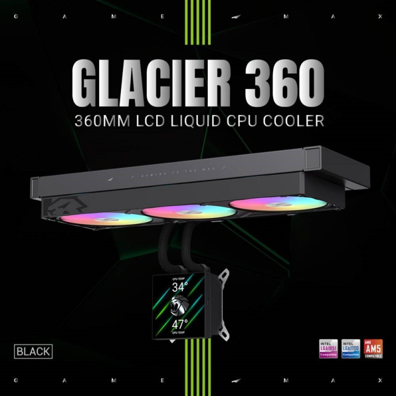 Водяне охолодження GameMax Glacier 360 LCD BK
