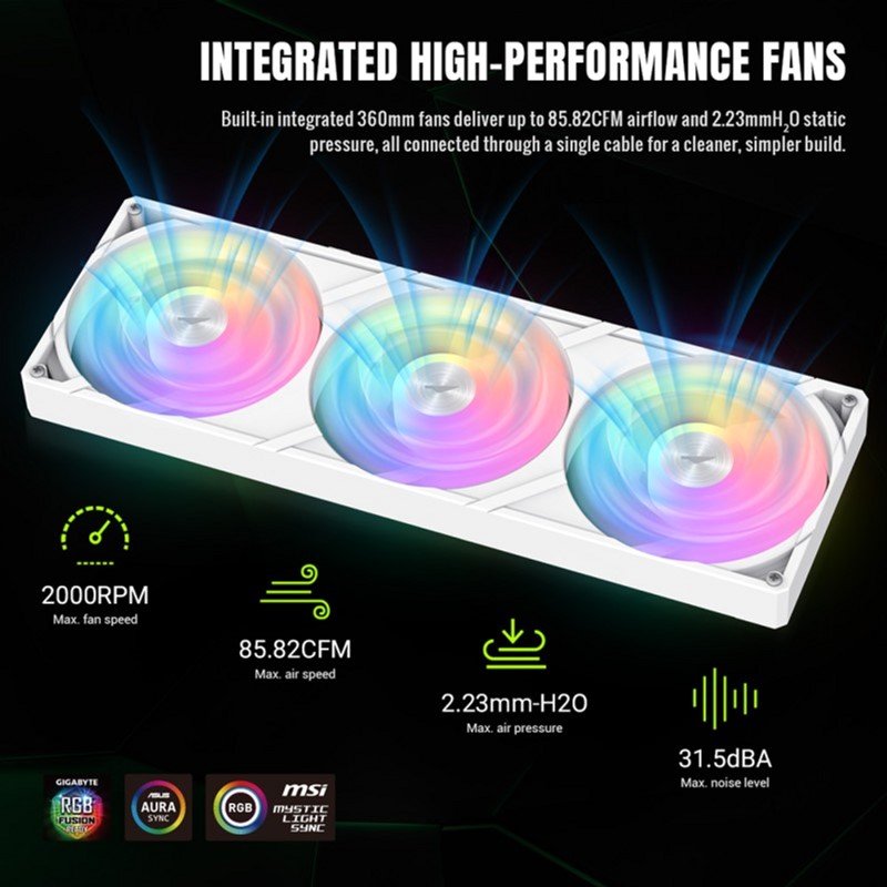 Водяне охолодження GameMax Glacier 360 LCD WH