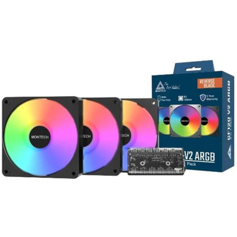 Кулер MONTECH GF120R V2 ARGB PWM 3I1 (B)