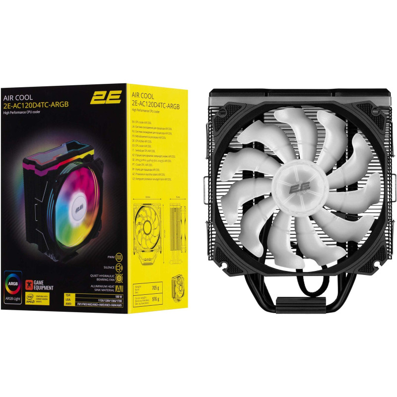 Кулер 2E GAMING Air Cool AC120D4TC-ARGB