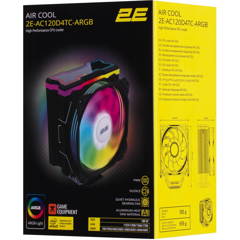 Кулер 2E GAMING Air Cool AC120D4TC-ARGB