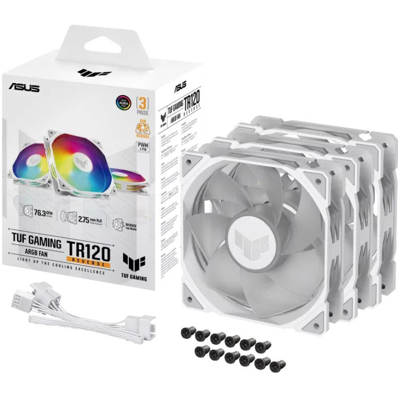Asus Tuf Gaming TR120 FAN ARGB Зворотній білий 3in1 (90DA00D3-B09020)