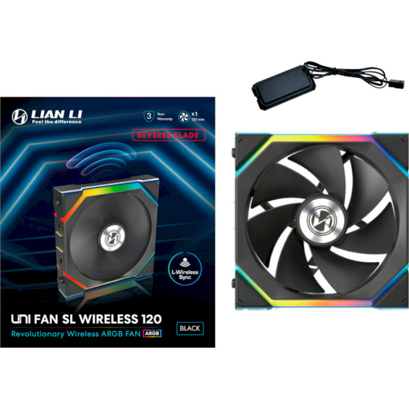 Кулер Lian Li Uni Fan SL Wireless Reverse 120-1 Black (G99.12RSL1W1B.00)