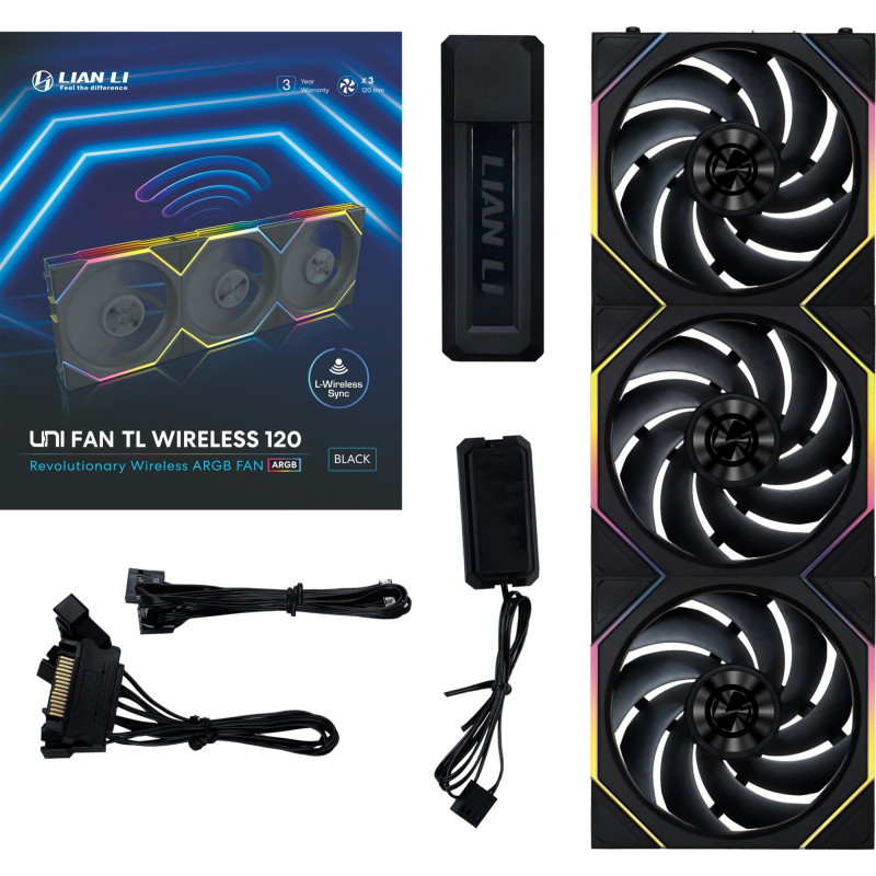 Кулер Lian Li Uni Fan TL Wireless 120-3 Black (G99.12TL1W3B.00)