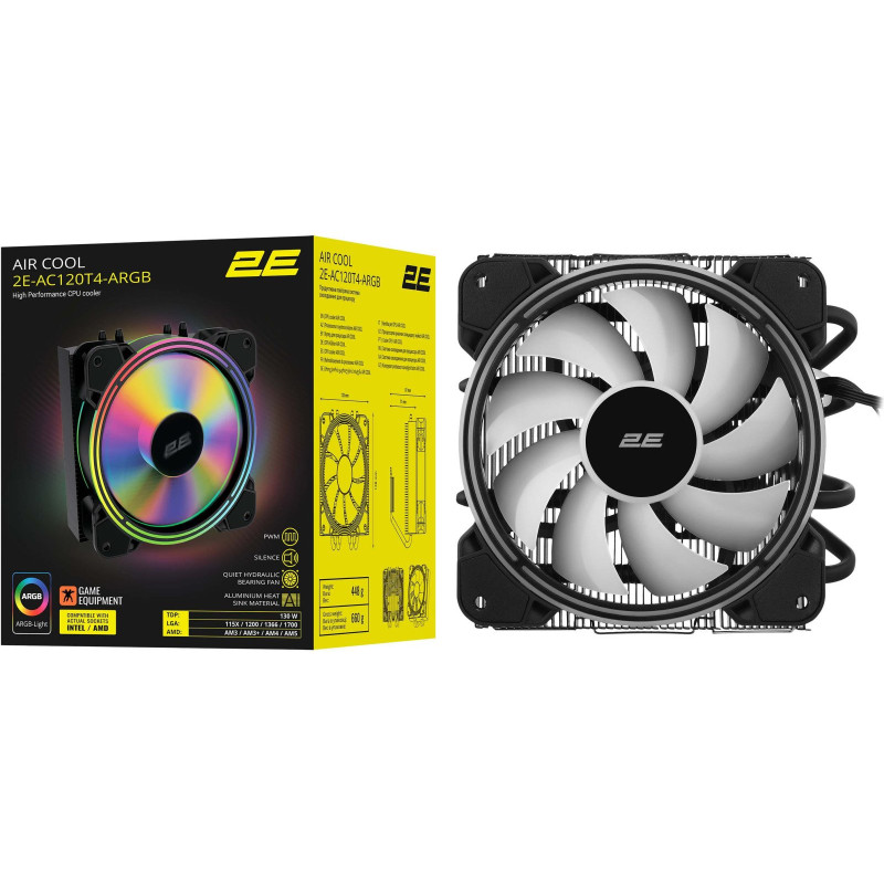 Kuler 2e Gaming Air Cool ac120t4 argb (2e-ac120t4-argb)